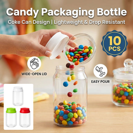 Mini Clear Soda Can Style Candy Jars 10 Pack