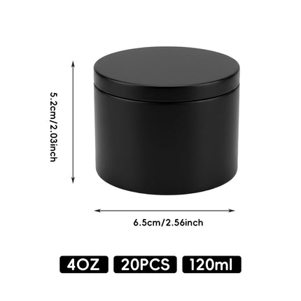 20PCS Round Candle Packaging Jar 4oz 120ml For Candle Making Storage Gift