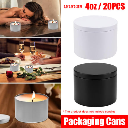 20PCS Round Candle Packaging Jar 4oz 120ml For Candle Making Storage Gift