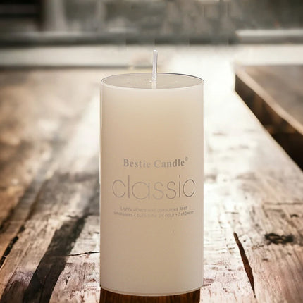 12pcs White Cylindrical Pillar Candles For Wedding Decor Long Burning Unscented