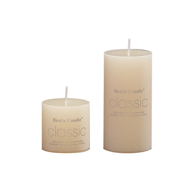 12pcs White Cylindrical Pillar Candles For Wedding Decor Long Burning Unscented