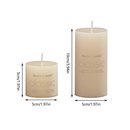 12pcs White Cylindrical Pillar Candles For Wedding Decor Long Burning Unscented