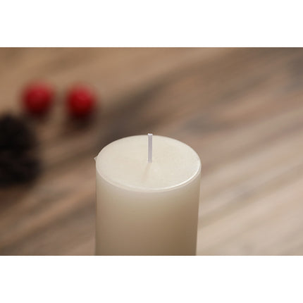 12pcs White Cylindrical Pillar Candles For Wedding Decor Long Burning Unscented