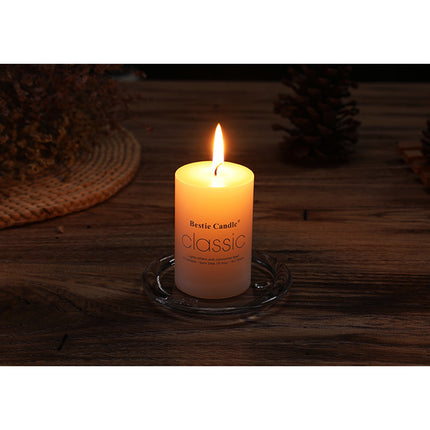 12pcs White Cylindrical Pillar Candles For Wedding Decor Long Burning Unscented
