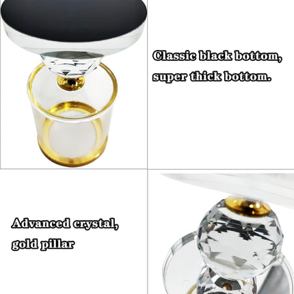 3pcs Tall Glass Candlestick Ornaments Crystal Sphere Metal Accent Candle Cups
