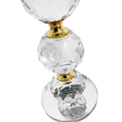 3pcs Tall Glass Candlestick Ornaments Crystal Sphere Metal Accent Candle Cups