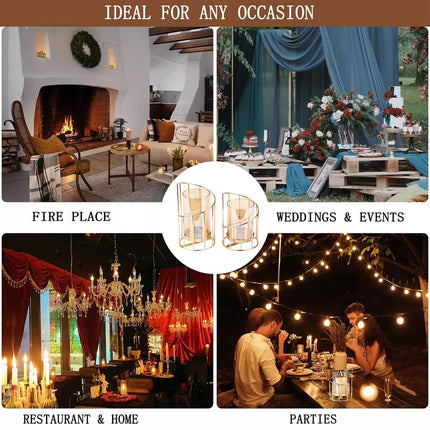Wrought Iron Candle Holder Romantic Candlestick Ornament Dinner Table Decor Prop