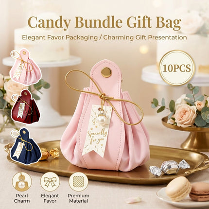 Wedding Candy Favor Bags 10 Pack Velvet Style 3 Colours