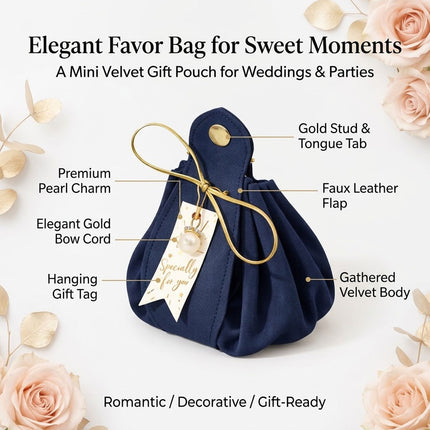 Wedding Candy Favor Bags 10 Pack Velvet Style 3 Colours