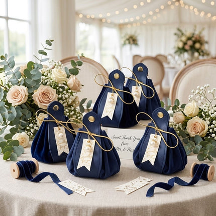 Wedding Candy Favor Bags 10 Pack Velvet Style 3 Colours