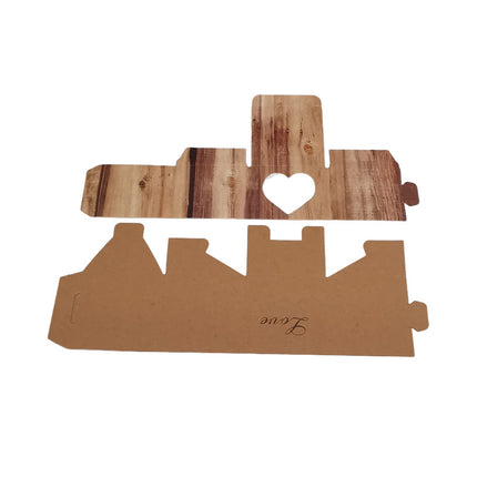 50PCS Candy Box Kraft Paper Heart Shaped Pattern for Wedding Birthday Packaging
