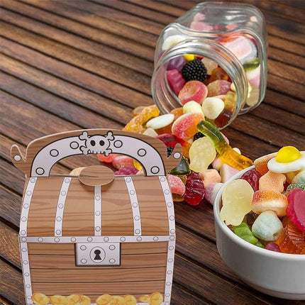 Pirate Treasure Chest Candy Favour Boxes with Handle 50 Pack for Parties