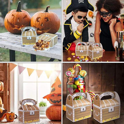 Pirate Treasure Chest Candy Favour Boxes with Handle 50 Pack for Parties