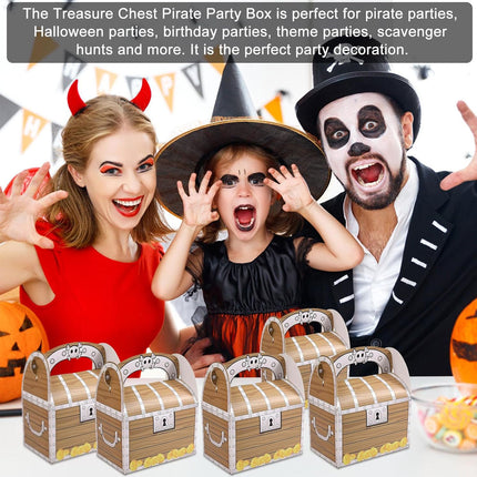 Pirate Treasure Chest Candy Favour Boxes with Handle 50 Pack for Parties