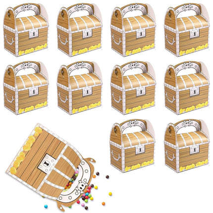 Pirate Treasure Chest Candy Favour Boxes with Handle 50 Pack for Parties
