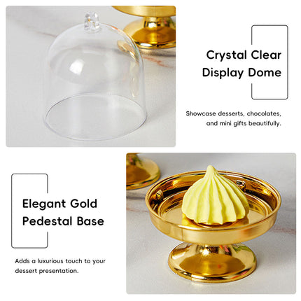 Set of 24 Mini Dessert Display Stands with Dome Cover Cupcake Candy Party Favour