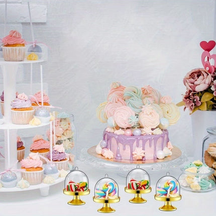 Set of 24 Mini Dessert Display Stands with Dome Cover Cupcake Candy Party Favour