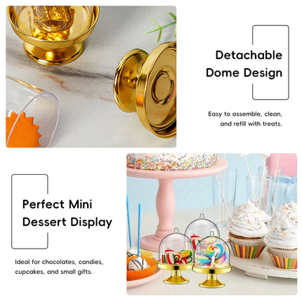Set of 24 Mini Dessert Display Stands with Dome Cover Cupcake Candy Party Favour