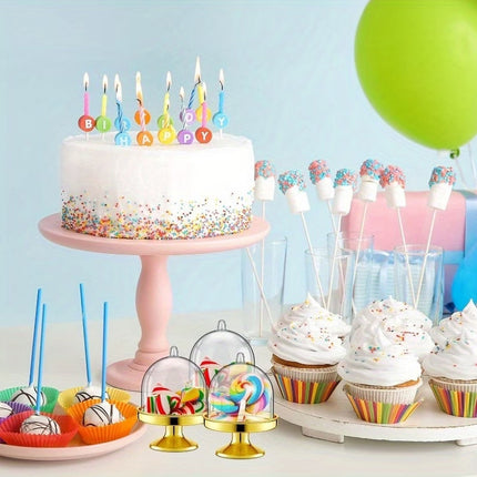 Set of 24 Mini Dessert Display Stands with Dome Cover Cupcake Candy Party Favour