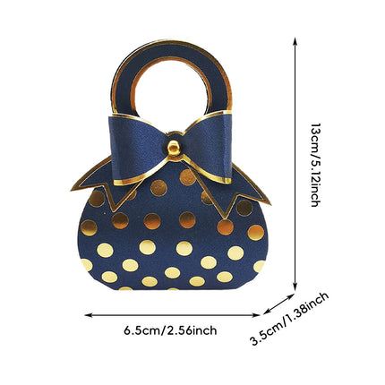 Polka Dot Handbag Candy Boxes 50 Pack 3 Colours