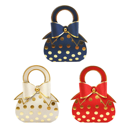 Polka Dot Handbag Candy Boxes 50 Pack 3 Colours