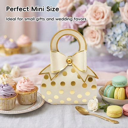 Polka Dot Handbag Candy Boxes 50 Pack 3 Colours