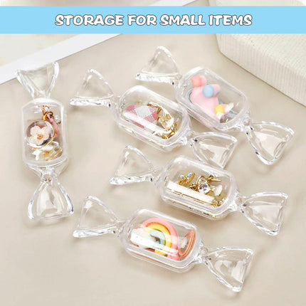 50pcs Mini Candy Box Transparent Jewellery Storage Box Earrings Holder Case