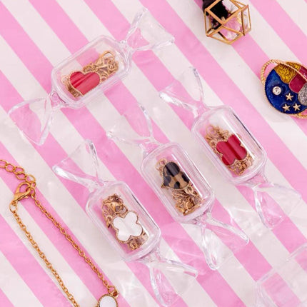 50pcs Mini Candy Box Transparent Jewellery Storage Box Earrings Holder Case