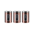 3PCS Stainless Steel Storage Jar with Viewing Window Food Grade for Kitchen Use