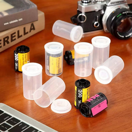 20PCS 35mm Film Canister Storage Tubes Black Plastic 33x53mm