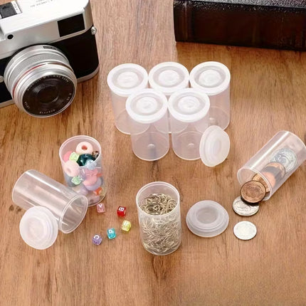 20PCS 35mm Film Canister Storage Tubes Black Plastic 33x53mm