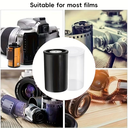 20PCS 35mm Film Canister Storage Tubes Black Plastic 33x53mm