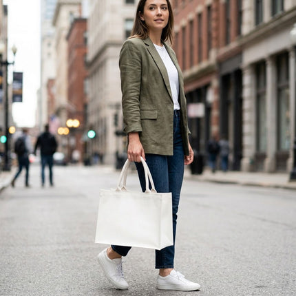 Blank Canvas Tote Bags 2 Pack Box Style Three Sizes