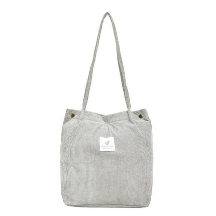 Women Corduroy Applique Tote Bags Handbag Messenger Canvas Shoulder Bag Travel - Aimall