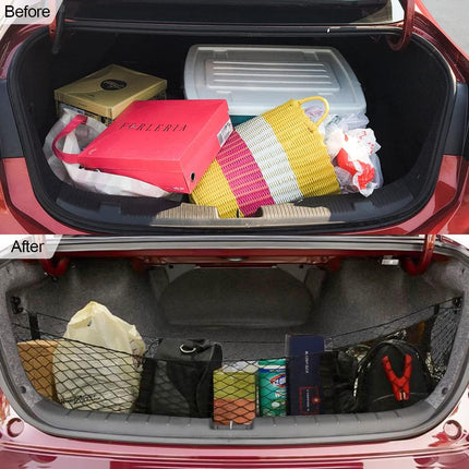 Car Trunk Cargo Net 3 Pocket Boot Storage Mesh SUV Sedan Pickup 110 x 30cm