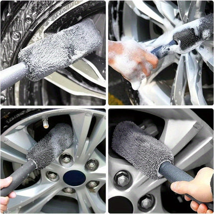 Car Cleaning 9 Piece Set Multi Color Glove Towel Wax Sponge Tire Brush Dust Kit