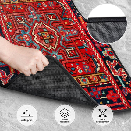 Vintage Bohemian Style Car Floor Mats Carpet 4 Piece Set Stain Resistant Non Slip
