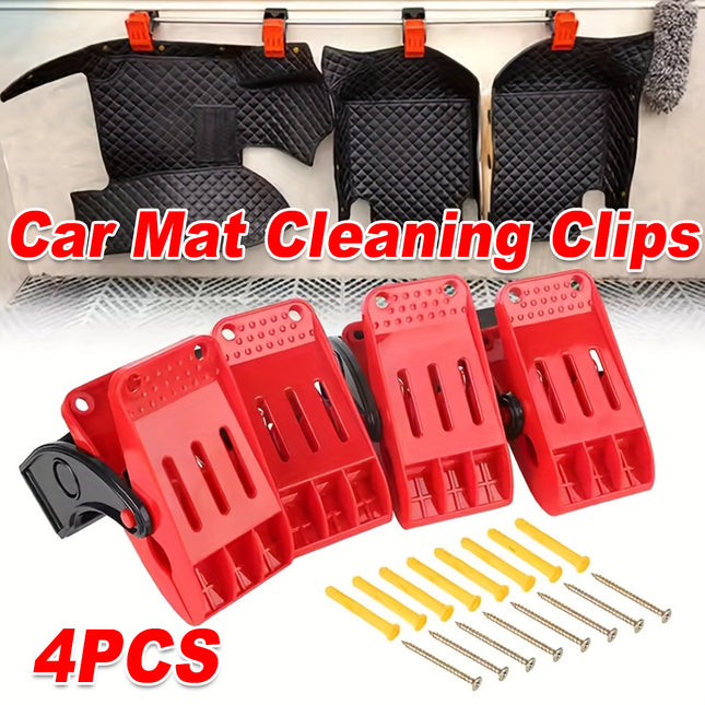4PCS Multi Function Wall Mounted Towel Auxiliary Mat Clip for Car Wash