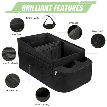 Automobile Storage Box Oxford Cloth Foldable Seat Storage Cup Holder Trunk Bag