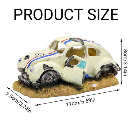 Aquarium Decoration Car Shape Ornament Fish Tank Decor Landscaping Accessory