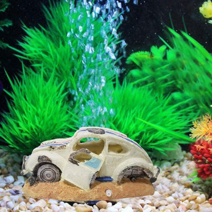 Aquarium Decoration Car Shape Ornament Fish Tank Decor Landscaping Accessory