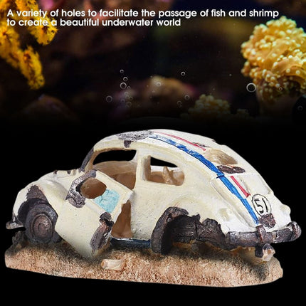 Aquarium Decoration Car Shape Ornament Fish Tank Decor Landscaping Accessory