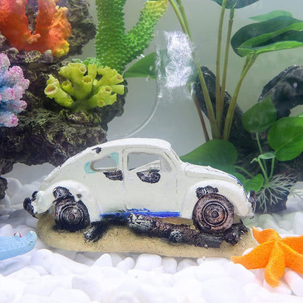 Aquarium Decoration Car Shape Ornament Fish Tank Decor Landscaping Accessory