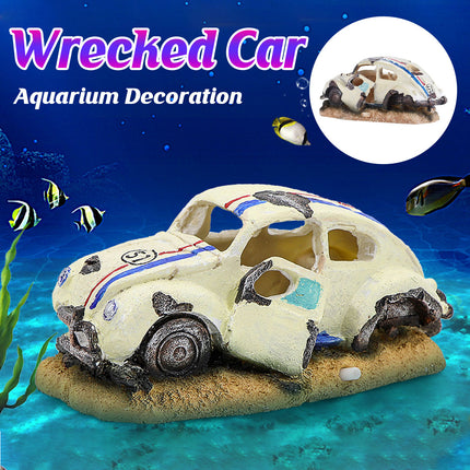 Aquarium Decoration Car Shape Ornament Fish Tank Decor Landscaping Accessory
