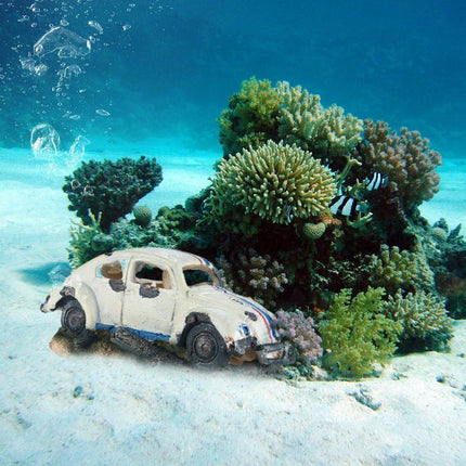 Aquarium Decoration Car Shape Ornament Fish Tank Decor Landscaping Accessory
