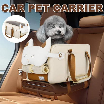 Car Central Console Pet Carrier Cat Dog Bag Breathable Cushion 43 x 25 x 22.5cm