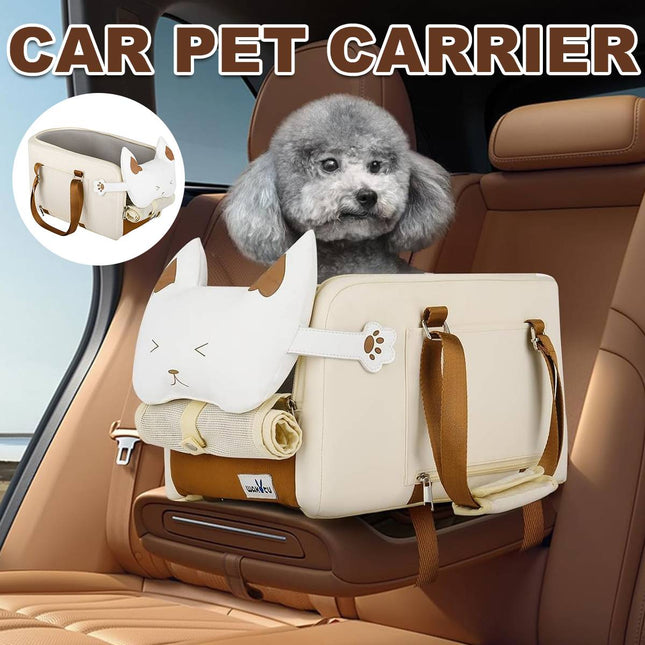 Car Central Console Pet Carrier Cat Dog Bag Breathable Cushion 43 x 25 x 22.5cm