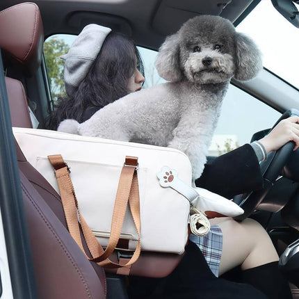 Car Central Console Pet Carrier Cat Dog Bag Breathable Cushion 43 x 25 x 22.5cm