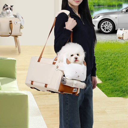 Car Central Console Pet Carrier Cat Dog Bag Breathable Cushion 43 x 25 x 22.5cm
