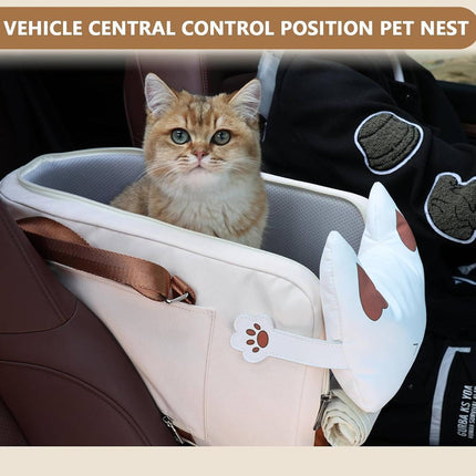Car Central Console Pet Carrier Cat Dog Bag Breathable Cushion 43 x 25 x 22.5cm